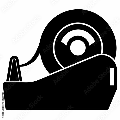 tape dispenser silhouette vector black on white background