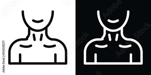 Human neck icon filled flat sign concept for web design.