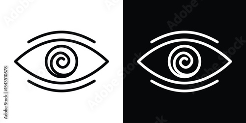 Hypnotic icon filled flat sign concept for web design.