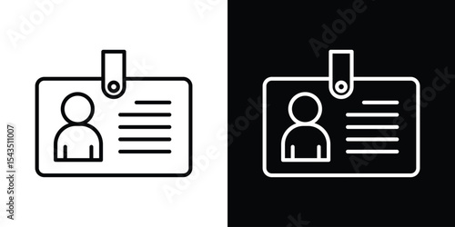 ID badge icon filled flat sign concept for web design.