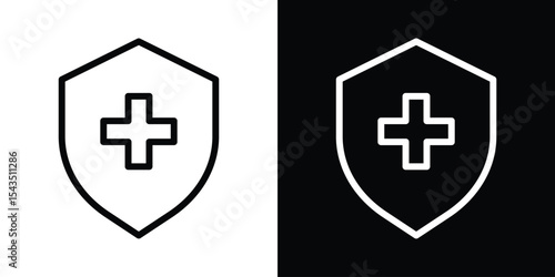 Immune guard icon filled flat sign concept for web design.