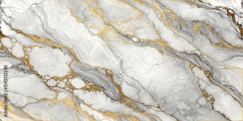Elegant White Marble Texture with Golden Veins for Luxury Design
