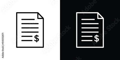 Invoice icon filled flat sign concept for web design.