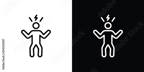 Irritated human icon filled flat sign concept for web design.