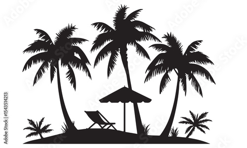 Summer beach sticker set with cute tropical elements.