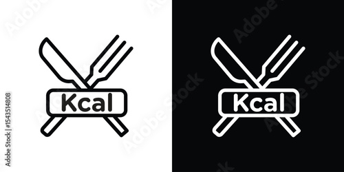 Kcal icon filled flat sign concept for web design.