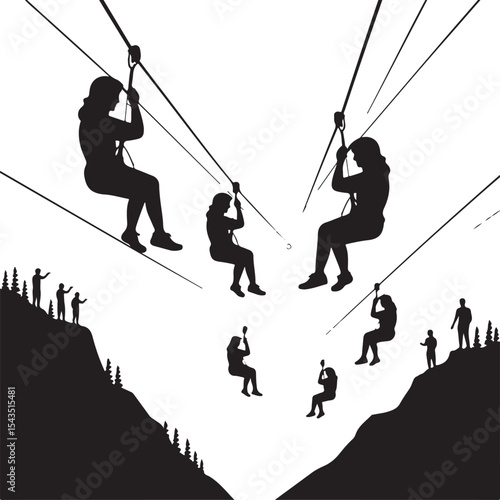 Climber Rappelling Down Cliff Silhouette

Extreme Rappelling Action Vector Scene

Mountain Rappelling Gear Silhouette Design

Rappeller Hanging on Rock Face Vector Art

Vertical Descent Adventure Silh