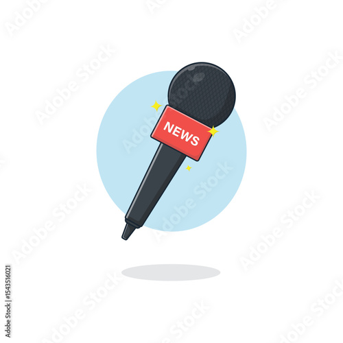 News Microphone Vector Illustration. Press Media Concept Design