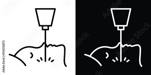 Laser anti aging beauty icon filled flat sign concept for web design.