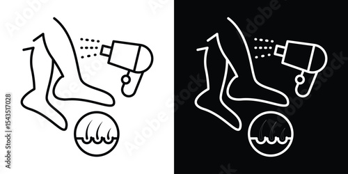 Laser hair removal icon filled flat sign concept for web design.