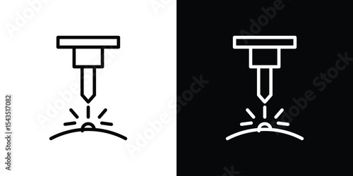 Laser machine icon filled flat sign concept for web design.