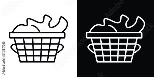 laundry hamper icon filled flat sign concept for web design.