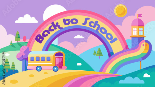 Back to school nature background illustration