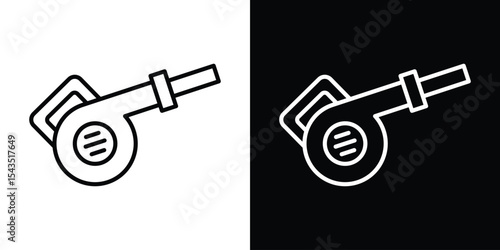 Leaf blower icon filled flat sign concept for web design.