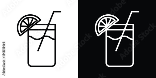 Lemonade icon filled flat sign concept for web design.