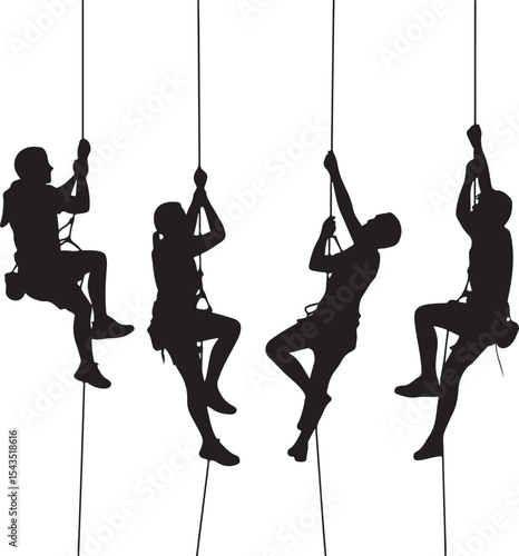 Climber Rappelling Down Cliff Silhouette

Extreme Rappelling Action Vector Scene

Mountain Rappelling Gear Silhouette Design

Rappeller Hanging on Rock Face Vector Art

Vertical Descent Adventure Silh
