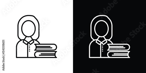 Librarian icon filled flat sign concept for web design.