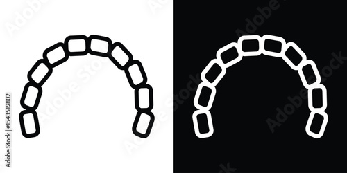 Lingual braces icon filled flat sign concept for web design.