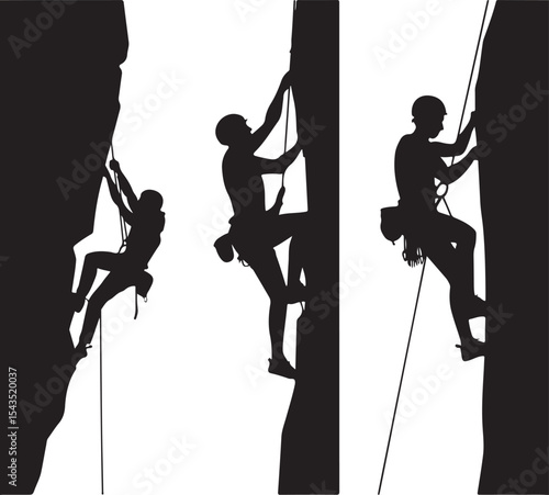Climber Rappelling Down Cliff Silhouette

Extreme Rappelling Action Vector Scene

Mountain Rappelling Gear Silhouette Design

Rappeller Hanging on Rock Face Vector Art

Vertical Descent Adventure Silh