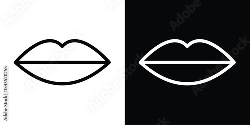 Lips icon filled flat sign concept for web design.