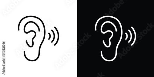 Listening icon filled flat sign concept for web design.