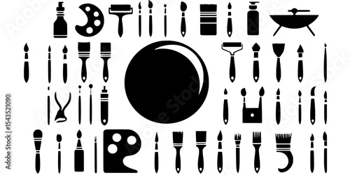 set of cutlery silhouettes