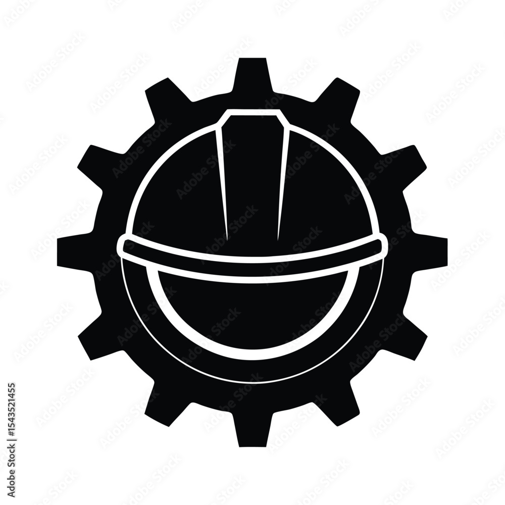 Fototapeta premium Safety gear inside gear silhouette vector illustration