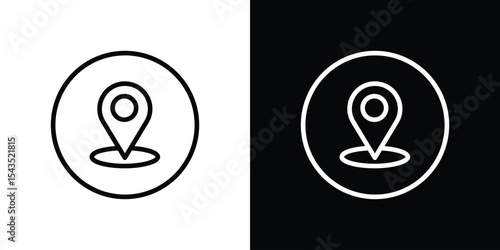 Located icon filled flat sign concept for web design.
