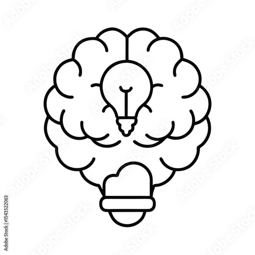Conceptual illustration of a brain and lightbulb symbolizing idea generation and innovative thinking