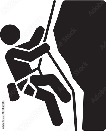 Climber Rappelling Down Cliff Silhouette

Extreme Rappelling Action Vector Scene

Mountain Rappelling Gear Silhouette Design

Rappeller Hanging on Rock Face Vector Art

Vertical Descent Adventure Silh