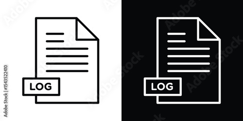 log file icon filled flat sign concept for web design.