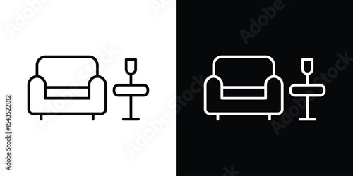 Lounge icon filled flat sign concept for web design.