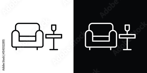 Lounge icon filled flat sign concept for web design.