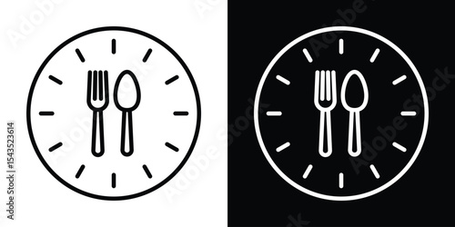 Lunch time icon filled flat sign concept for web design.