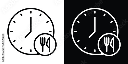 Lunchtime icon filled flat sign concept for web design.