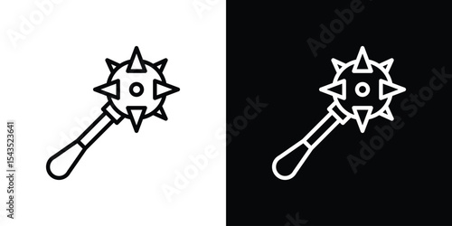 Mace icon filled flat sign concept for web design.