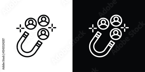 Magnet user icon filled flat sign concept for web design.