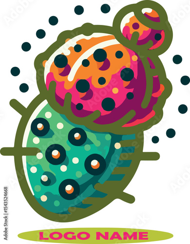  prickly pear Logo icon vector white background .