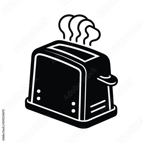 Toaster appliance silhouette vector illustration