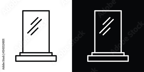 Makeup mirror icon filled flat sign concept for web design.