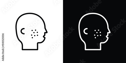 Man acne on face icon filled flat sign concept for web design.