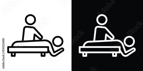 Massage icon filled flat sign concept for web design.