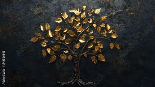 Golden tree abstract graphic
