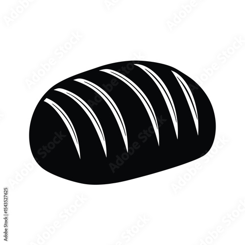 Simple loaf bread silhouette vector illustration