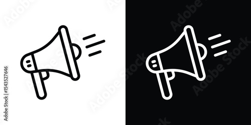 Megaphone icon filled flat sign concept for web design.