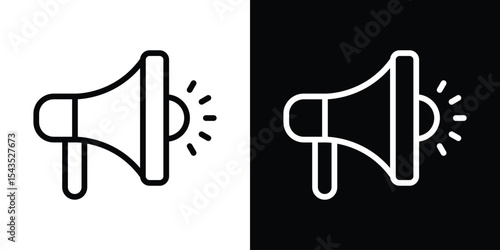 Megaphone icon filled flat sign concept for web design.