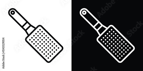 Microplane grater icon filled flat sign concept for web design.