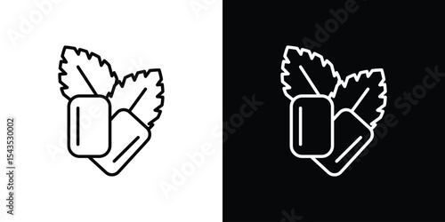 Mint gum icon filled flat sign concept for web design.
