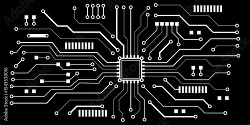 Circuit board design with electronic pathways and microchip