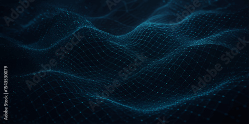 Dark blue fractal waves of light create an energetic, smoky texture, perfect for a digital art background